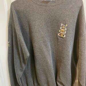 Hanes Dark Gray Crewneck Sweater with Embroidery -Large Academy Awards